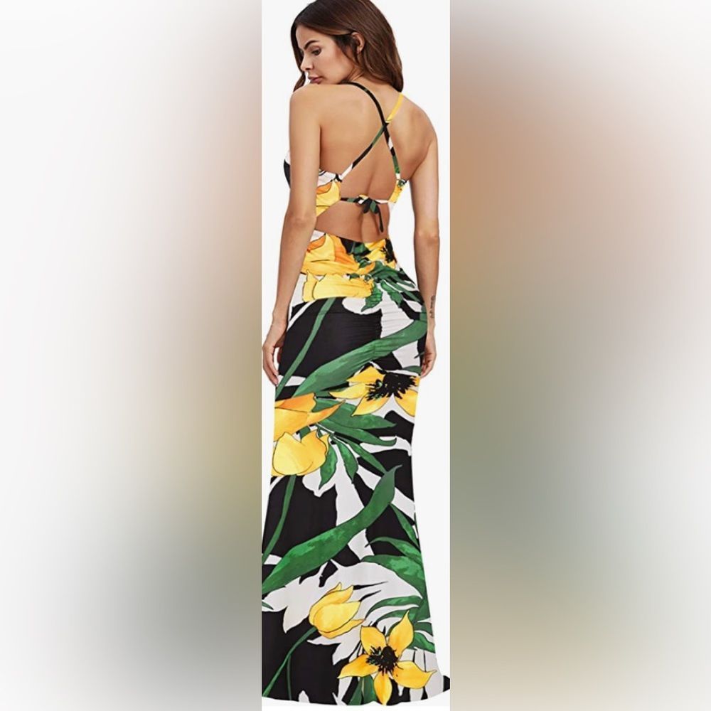 Sexy Bodycon Maxi Dress Strappy Backless Summer Evening Party Dress small